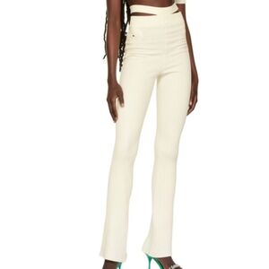 ANDREĀDAMO Off-White Ribbed Pants